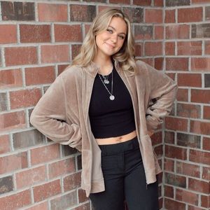 VINTAGE VELVET ZIP UP JACKET